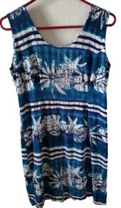 Jams World Maxi Dress Tropical Blue Floral Sleeveless Dress Size 11 Womens - Picture 1 of 8