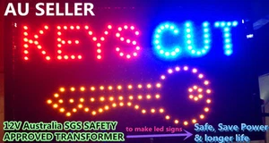 KEYS CUT KEY LED NEON SIGN LIGHT Plate for Restaurant WITH 12V POWER Transformer - Picture 1 of 3