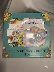Adult Coloring Book 3 Piece Set Mandala, Flowers, And Paisley Designs - Picture 1 of 2