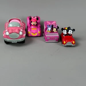 Disney Minnie & Daisy Toy Cars Set Of 4 Mini Vehicles With Polka Dots & Bows - Picture 1 of 13