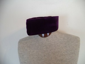 Purple Handmade African Traditional Chieftaincy Velvet Hats. One Size.