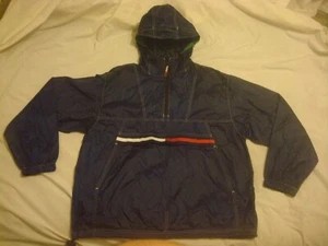 Vintage Tommy Hilfiger Hooded 1/4 Zip Sailing Windbreaker Rain Jacket Medium   - Picture 1 of 4