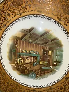 Imperial Salem 23 Karat Gold Trim 1940s Plate In Pumpkin Color - Picture 1 of 2