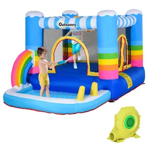 Kids Jumping Castle Inflatable Bounce House with Trampoline Blower Water Pool - Picture 1 of 11