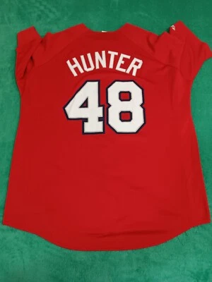  Majestic Authentic LA Anaheim Angels Torii Hunter 48 red Jersey Mens L read  - Image 1 of 4