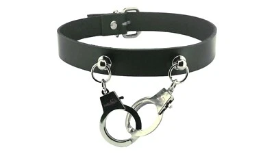 Leder Choker Handschellen Halsband Leather Choker Handschellen Collar - Bild 1 von 2