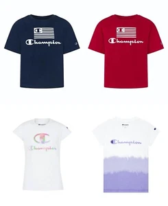 New Champion Little Girls Graphic Print Logo Shirt Choose Size & Color - Picture 1 of 2