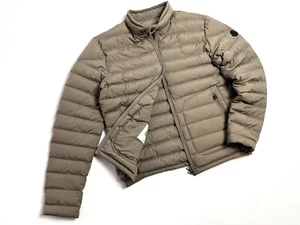 Auth Men's MONCLER Acorus Quilted Down Leather Logo Bomber Jacket - 4 L/XL - Picture 1 of 17