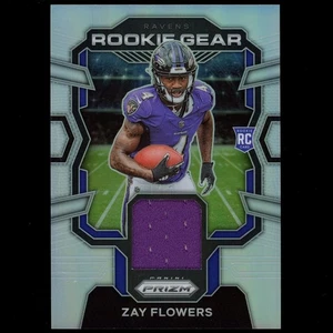 2023 Panini Prizm Football #RG-ZF Zay Flowers Rookie Gear GU RC Silver Prizm SP - Picture 1 of 2