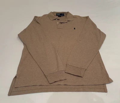 *** POLO RALPH LAUREN MANCHES LONGUES BEIGE 100% COTON DOUX T. SMALL TBE *** - Photo 1/4