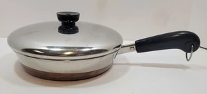 Revere Ware 8” Fry Pan Skillet Copper Clad Stainless Steel & Lid Rome N.Y. USA - Picture 1 of 14
