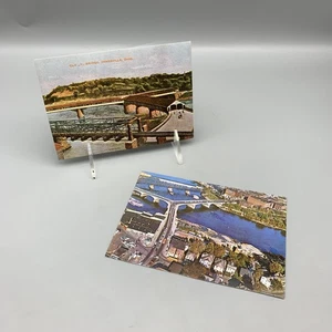 Vintage Zanesville Ohio Y-Bridge Postkarten Lot 2 Muskingum Licking River USA - Bild 1 von 15