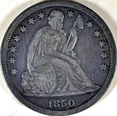 Dólar libertad sentada 1850O elección en muy buen estado Foto 1 de 2
