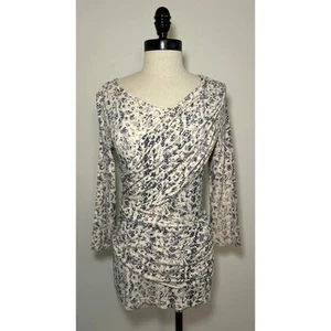 CAbi 262 Faux Wrap Double Drape Cotton Stretch Top Tee Shirt Blouse Womens S - Picture 1 of 8