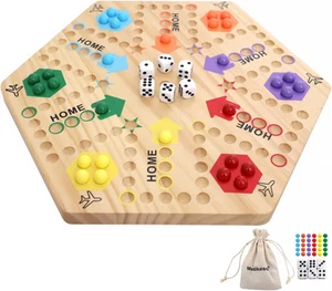 Original Juego de Mármol Wahoo Juego de Mesa Doble Cara Madera Pintada Vía Rápida... - Imagen 1 de 8