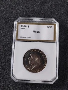 1936-S BOONE SILVER COMMEMORATIVE HALF DOLLAR NGC MS65 Toned  - Picture 1 of 5