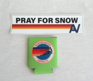 Neu - Aviator Nation Aufkleber PRAY FOR SNOW und AV Koozie aus Aspen, Colorado - Bild 1 von 7