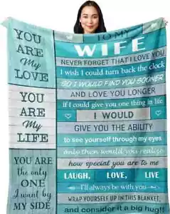 Gifts for Wife,Wife Birthday Gift,Anniversary Wedding Gift for Her/Wife Blanket - Picture 1 of 5