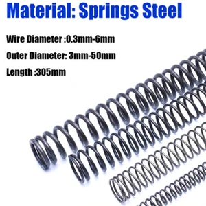 Compression Spring Pressure Springs Wire Dia 0.3mm-6mm OD 3mm-50mm Length 305mm - Picture 1 of 8