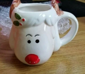 Mount Clemens Vintage 1989 Sheep Deer Holiday Coffee Mug Tea Cup Shaped Ceramic - Picture 1 of 6