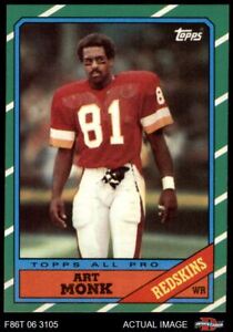 1986 Topps #175 Art Monk Redskins HOF Syracuse 8 - NM/MT
