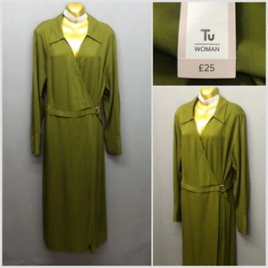 NUEVO TU MUJER Vestido Largo Caqui Envolvente UK 20 EUR 48 - Imagen 1 de 16