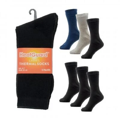 Ladies SK577 Heatguard Thermal Socks Pack of 3