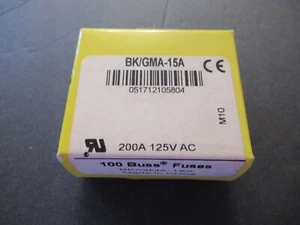 100 GMA-15A BUSS BUSSMANN FUSES 15A 125V 5x 20mm FAST BLOW New unopened box - Picture 1 of 4