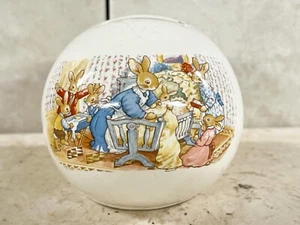 RARE ROYAL DOULTON BUNNYKINS CELEBRATE YOUR CHRISTENING PORCELAIN MONEY BOX BALL - Foto 1 di 7