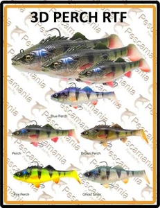 Savage Gear "3D PERCH RTF" 17cm/96Gr artificiale spinning luccio black bass - Foto 1 di 11