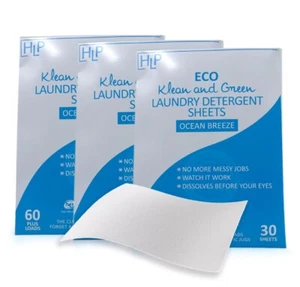 ECO Clean & Green Laundry Detergent Sheets Fragrance Free 3-PACK FREE SHIPPING. - Picture 1 of 6