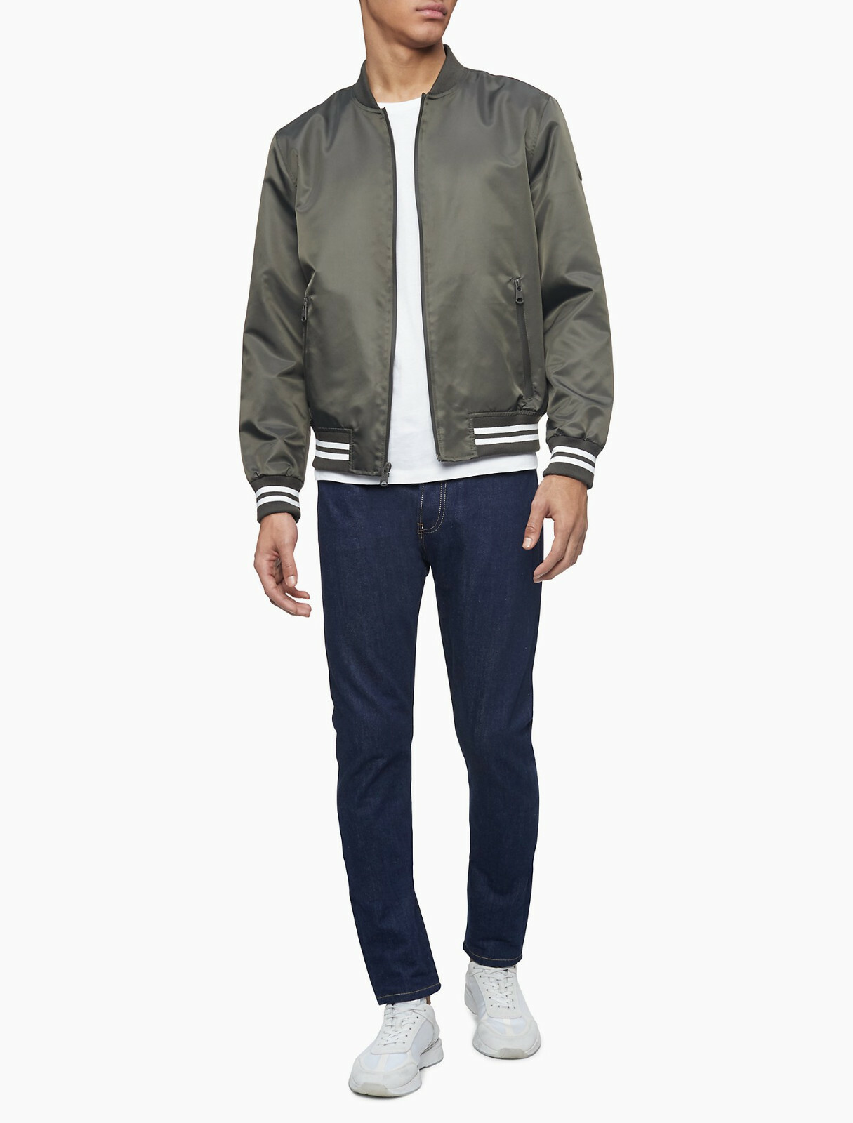 $125 Calvin klein Striped Full Zip 