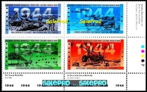 CANADA 1994 CANADIAN 1944 2nd WORLD WAR FV $1.72 WWII MNH STAMP SET CORNER BLOCK - Picture 1 of 2