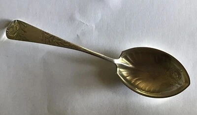 Cuchara de azúcar Jac Rose de Gorham de plata de ley con cuenco grabado Foto 1 de 4