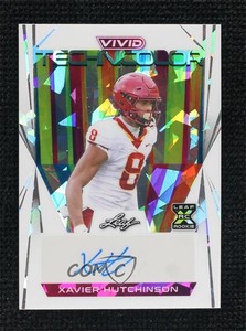 2023 Leaf Vivid Technicolor White Crystal /6 Xavier Hutchinson Rookie Auto RC