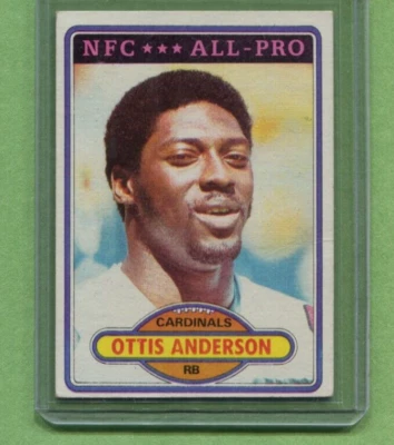 OTIS ANDERSON ARIZONA CARDINALS 1980 TOPPS NFL FOOTBALL ROOKIE CARD #170 - Image 1 of 2