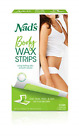 Nad's Body Wax Strips Hair Removal For Women All Skin Types, 20 Waxing Strips +