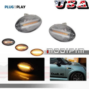 Clear Front Side Marker w/Sequential Amber LED For 02-08 Mini Cooper R50 R52 R53 - Picture 1 of 12