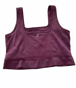 Knix Womens Good To Go Seamless Crop Tank Top Size XXL Dark Cherry - Picture 1 of 8