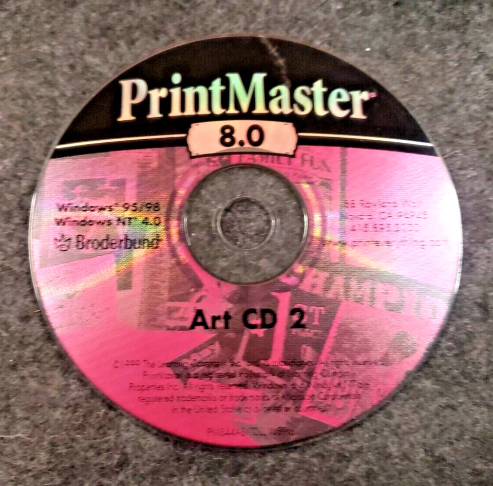 PrintMaster Gold 8.0 ART CD 2 Windows 95/98 NT TESTED (CAB1S1) - Image 1 of 4