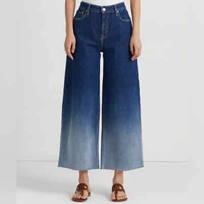 LAUREN RALPH LAUREN Women's Ombré High-Rise Wide-Leg Cropped Jeans - Image 1 of 4