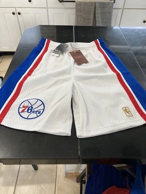 Pantalones Cortos Jóvenes Philadelphia 76ers HWC Mitchell & Ness Auténticos BLANCO XL 18/20 NUEVOS CON ETIQUETAS Foto 1 de 4