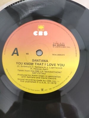 Santana ‎– You Know That I Love You / Aqua Marine - Image 1 of 3
