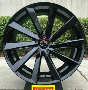 24'' inch Giovanna Kapan Black Wheels fit Yukon Silverado Tahoe Escalade Sierra - Picture 1 of 5