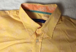 Georg Roth Los Angeles Shirt Men's  XXLarge Yellow/Orange Flip Cuff Button Up - Picture 1 of 5