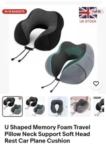 Travel Pillow Memory Foam Neck Support Brand New In Packaging - One Pillow - Foto 1 di 12