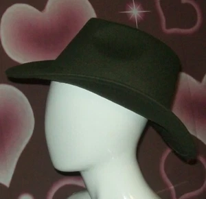 57-Inch Rim Felt Bandless Cowboy Hat - Rich Green Color New! - Picture 1 of 3