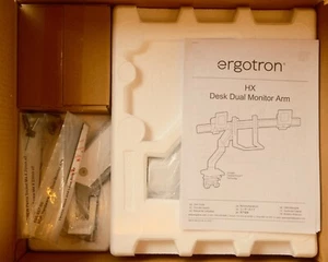 Ergotron HX Desk Dual Monitor Arm (white), Model: 45-476-216 - Picture 1 of 12