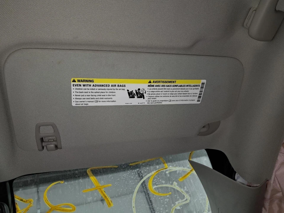 2012 Chevrolet Equinox Passenger Right Sun Visor Black Used 67000 Miles - Image 1 of 4