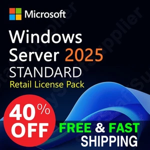 Microsoft Windows Server 2025 STANDARD 24 Core License KEY +10 Access CALs - NEW - Picture 1 of 13